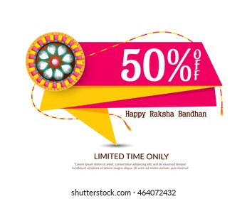 Sale poster or sale banner for indian festival of raksha bandhan celebration.