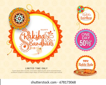 Sale poster or sale banner for indian festival of raksha bandhan celebration.