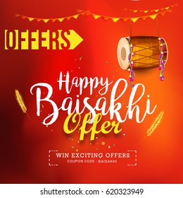 Sale Poster Or Sale Banner For Punjabi Festival Of Baisakhi.