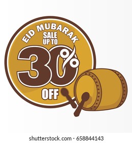 Sale poster, banner or sticker of Ramadan vector 