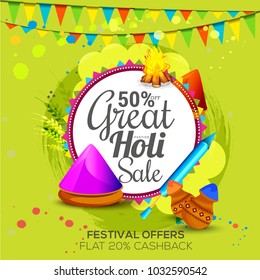 Sale Poster For sale Banner Template Design For Festival Of Holi.