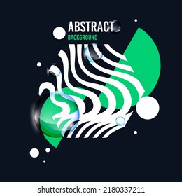Sale poster. Black drops on background. Abstract illustration with three-dimensional shapes.