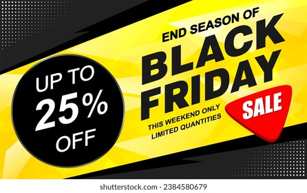 Sale poster of black Friday up to 25 percent off