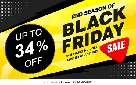 Sale poster of black Friday up to 34 percent off