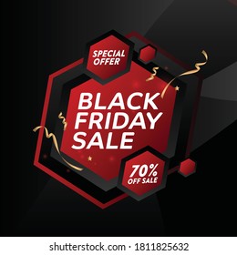Sale poster of black friday design template vector illustration