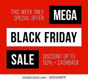 Sale poster black friday sale. Black Friday Sale with discount 50 percent off. Commercial discount event banner.