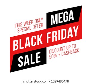 Sale poster black friday sale. Black Friday Sale with discount 50 percent off. Commercial discount event banner.