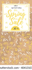 Sale poster, cards, banner, brochure. 50 % Off. Sale card. Sale design. Stock vector 