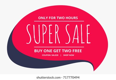 sale poster design with chat bubble