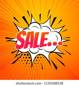 sale poster design in comic style