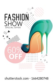 Sale Poster Design with Special Offer 30% Discount,Young Girl sketch pattern