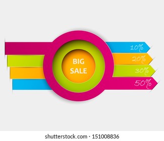 Sale poster design template with percent discount. 