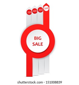 Sale poster design template with percent discount. 