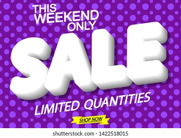 Sale poster design template, vector illustration