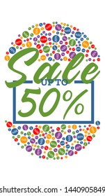 Sale poster, design template. Vector illustration up to 50% off
