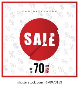 sale poster end of season illustration on white