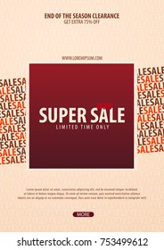 Sale poster or Flyer design. Discount background for the online store, shop, promotional leaflet, poster, banner. Vector illustration