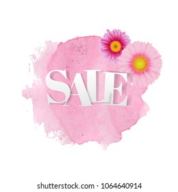 Sale Poster Gerber Transparent Background, Vector Illustration
