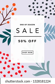 Sale poster, modern promotion web banner for shopping mall, mobile apps, website, newsletter, ads, coupons, promotional material. Elegant sale and discount promo background with abstract pattern.