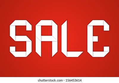 Sale poster. Paper effect. Vector illustration