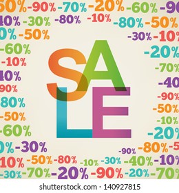 Sale poster with percent discount 