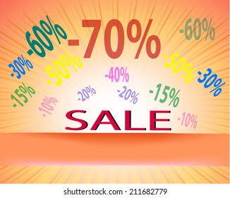 Sale poster with percent discount