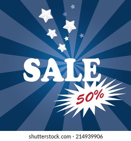 Sale poster with percent discount