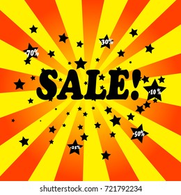 Sale poster with percent discount