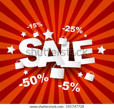 Sale poster with percent discount