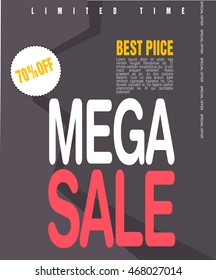 sale poster with percent discount. Geometric design. Special offer vector illustration.