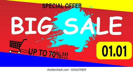 Sale poster with percent discount. Sale Shopping banner