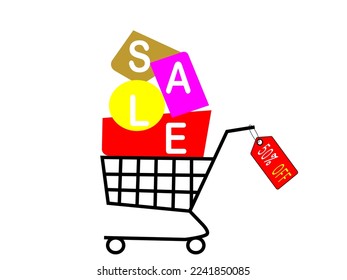 Sale poster with percent discount. Sale Shopping