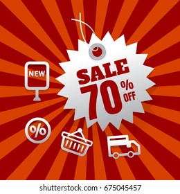 Sale poster with percent discount. vector. illustration. shopping. big sale. hot sale. super sale. background