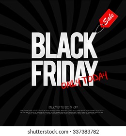 Sale poster with place for your text. Black friday sale and special discounts. Vector illustration.