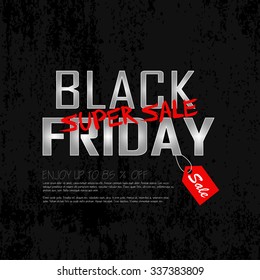 Sale poster with place for your text. Black friday sale and special discounts. Vector illustration.