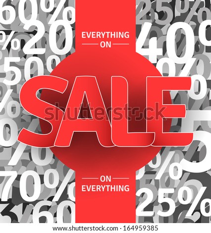 Sale poster. If the shadow is too dark, it's easy to reduce it by using global colors. EPS10.