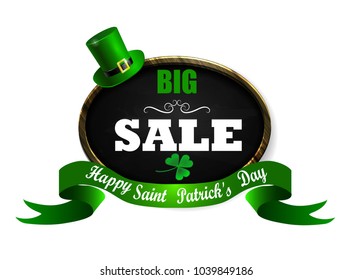 Sale poster for St. Patrick s Day. Vector