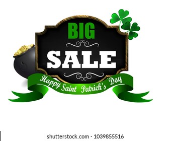 Sale poster for St. Patrick s Day. Vector