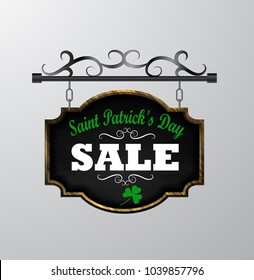 Sale poster for St. Patrick s Day. Vector