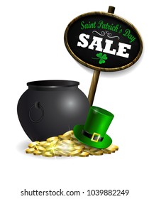 Sale poster for St. Patrick s Day. Vector