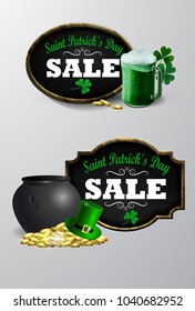 Sale poster for St. Patrick s Day. Vector