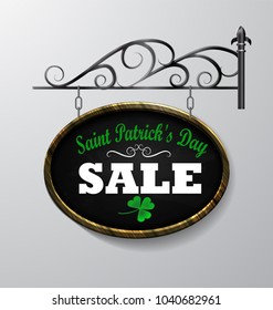 Sale poster for St. Patrick s Day. Vector