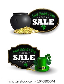 Sale poster for St. Patrick s Day. Vector