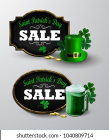 Sale poster for St. Patrick s Day. Vector