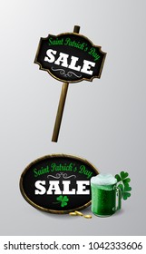 Sale poster for St. Patrick s Day. Vector