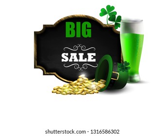 Sale poster for St. Patrick s Day. Vector