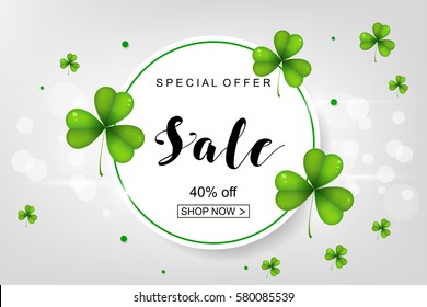 Sale poster for St. Patrick's Day. Vector