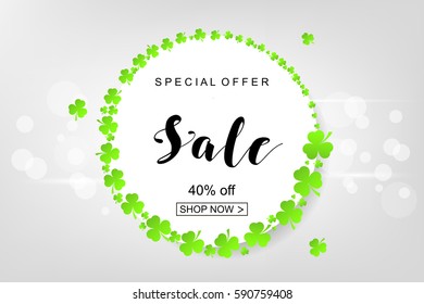 Sale poster for St. Patrick's Day. Vector