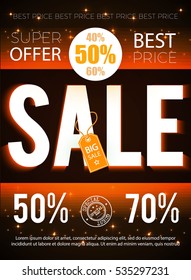 Sale Poster Template. Spotlight Space. Vector illustration