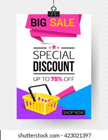 Sale poster template. Vector eps 10 format.